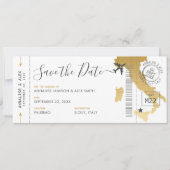 Italië Bestemmingsinstapkaart Opslaan datum goud Kaart (Voorkant)