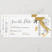 Italië Bestemmingsinstapkaart Opslaan datum goud Kaart (Voorkant / Achterkant)