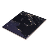 Italië bij nacht, NASA-Afbeelding Tegeltje (Zijkant)