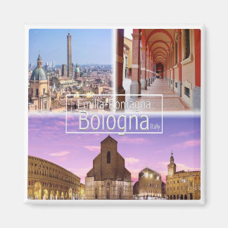 Italië BOLOGNA, Piazza Maggiore, Twee torens, Koel Magneet