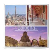 Italië BOLOGNA, Piazza Maggiore, Twee torens, Tegeltje (Voorkant)