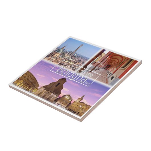 Italië BOLOGNA, Piazza Maggiore, Twee torens, Tegeltje (Zijkant)