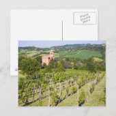 Italië, Bologna, Uitzicht door Vineyard naar Chies Briefkaart (Voorkant / Achterkant)