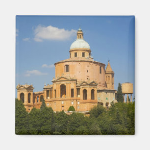 Italië, Bologna, Zonnige dag met Portico di San Magneet