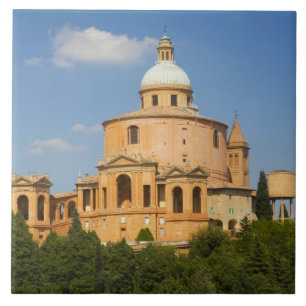 Italië, Bologna, Zonnige dag met Portico di San Tegeltje