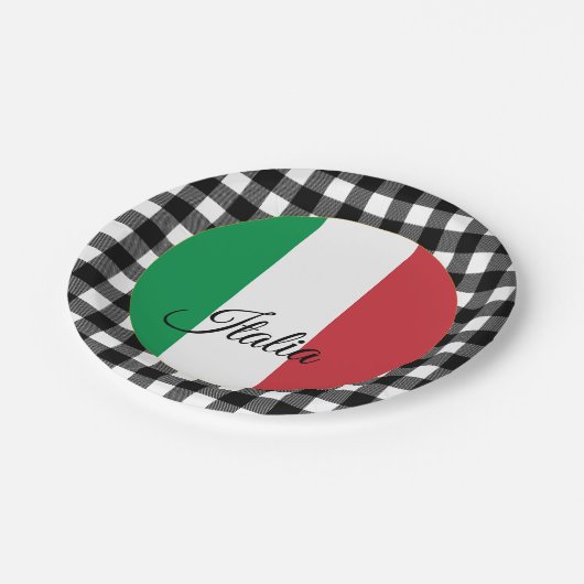 Italië Bord, buffelpleister en Italiaanse vlag Papieren Bordje (Gekanteld)