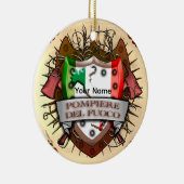 Italië Brandweerman naam Sieradelijst  Keramisch Ornament (Rechts)