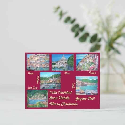 Italië - Briefkaart met kerst (Staand voorkant)