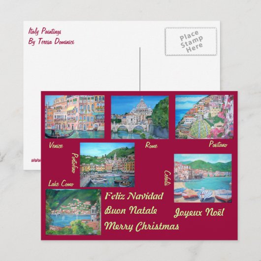 Italië - Briefkaart met kerst (Voorkant / Achterkant)