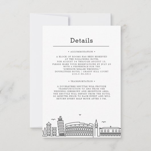 Italië bruiloft | Gegevens van bezoeker Kaart (Voorkant)