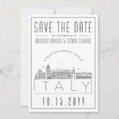 Italië bruiloft | Gestileerde skyline De datum ops Kaart (Voorkant)