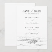 Italië Bruiloft Save the Date Kaart (Voorkant / Achterkant)