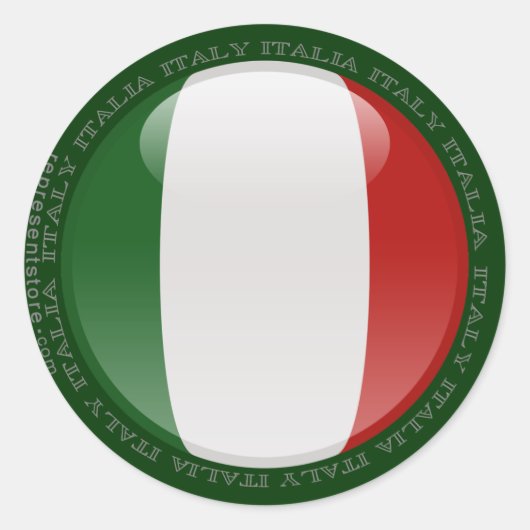 Italië Bubble Vlag Ronde Sticker (Voorkant)