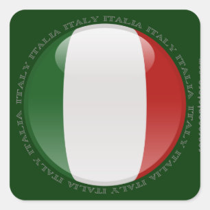 Italië Bubble Vlag Vierkante Sticker