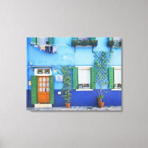 Italië, Burano. Een kleurrijk huis in Burano nabi Canvas Afdruk