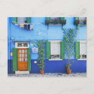 Italië, Burano. Een kleurrijk huis in Burano nabij Briefkaart