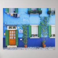 Italië, Burano. Een kleurrijk huis in Burano nabij
