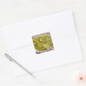 Italië, Camogli. Bord van deegwaren met pesto Vierkante Sticker (Envelop)