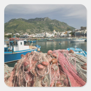 ITALIË, Campania, (Baai van Napels), ISCHIA, FORIO Vierkante Sticker
