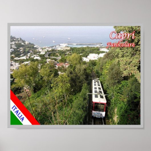 Italië - Campania - Capri - Funicular - Poster (Voorkant)