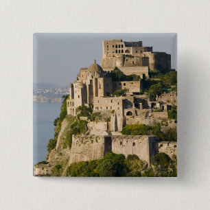 ITALIË, Campania, Golf van Napels), ISCHIA, Vierkante Button 5,1 Cm