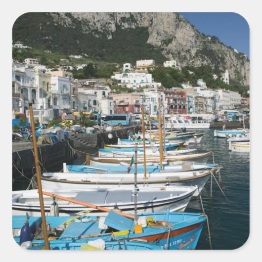 ITALIË, Campanië (Baai van Napels), CAPRI: Marina Vierkante Sticker (Voorkant)