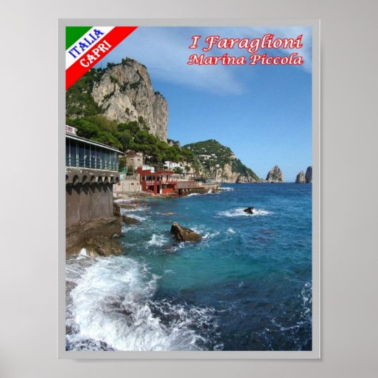 Italië - Campanië - Capri - Marina Piccola - Poster (Voorkant)