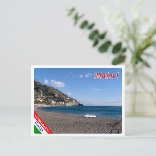 Italië - Campanië - kust van Amalfi - Maiori - str Briefkaart (Staand voorkant)