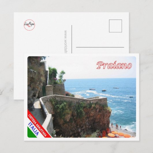 Italië - Campanië - kust van Amalfi - Praiano - Briefkaart (Voorkant / Achterkant)