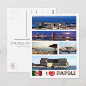 Italië - Campanië - Napels - I Love - Briefkaart (Voorkant / Achterkant)