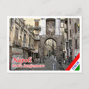 Italië - Campanië - Napels - Porta San Gennaro - Briefkaart