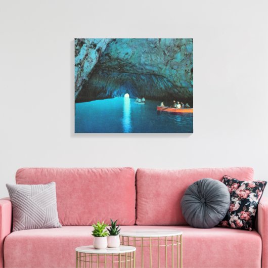 Italië, Capri, Blue Grotto Canvas Afdruk (Insitu (Woonkamer))