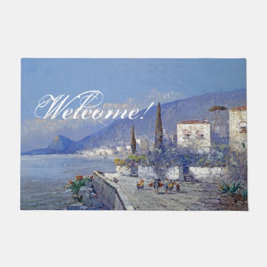 Italië Capri Island Flowers Ocean Welcome Doormat Deurmat (Voorkant)