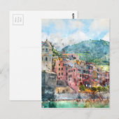 Italië Cinque Terre in de Italiaanse Riviera Briefkaart (Voorkant / Achterkant)