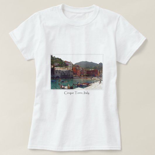 Italië Cinque Terre in de Italiaanse Riviera T-shirt (Design voorkant)
