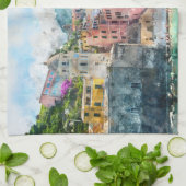 Italië Cinque Terre in de Italiaanse Riviera Theedoek (Gevouwen)