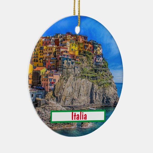 Italië Cinque Terre kerstversiering Keramisch Ornament (Rechts)