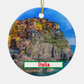 Italië Cinque Terre kerstversiering Keramisch Ornament (Voorkant)