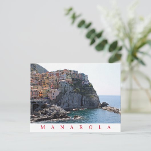 Italië Cinque Terre Manarola uitzicht briefkaart (Staand voorkant)