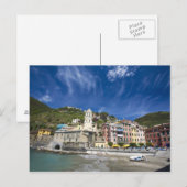 Italië, Cinque Terre, Vernazza, Harbour en Church  Briefkaart (Voorkant / Achterkant)