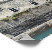 Italië, Cinque Terre, Vernazza, Harbour en Church Poster (Hoek)