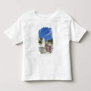 Italië, Cinque Terre, Vernazza, Haven en Kerk Kinder Shirts