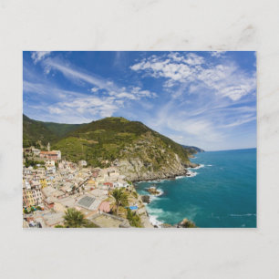 Italië, Cinque Terre, Vernazza, Heuvellandstad van Briefkaart