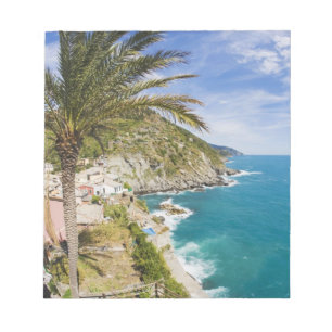 Italië, Cinque Terre, Vernazza, Stad aan de hellin Notitieblok