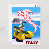 Italië Citroen Romeinse tempel Bloem Briefkaart (Voorkant / Achterkant)