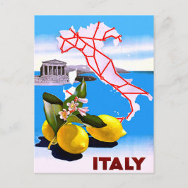 Italië Citroen Romeinse tempel Bloem Briefkaart