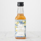 Italië Citroenblauw Tegels Grazie Vrijgezellenfees Likeurfles Etiket (Voorkant)