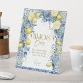 Italië Citroenblauw Tegels Mimosa Bar Teken Reclamebord Met Voetstuk (Insitu)