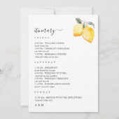 Italië Citroenen Bruiloft Welkomstbrief Itinerariu Kaart (Achterkant)