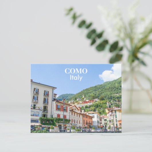 Italië - Como Stadshuizen Briefkaart (Staand voorkant)